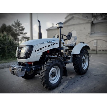 Трактор Гарден Стар 244 SILVER, 25 к.с, редукторний міст, ВОМ 540, гідропідсилювач, повний привід, блок коліс. 